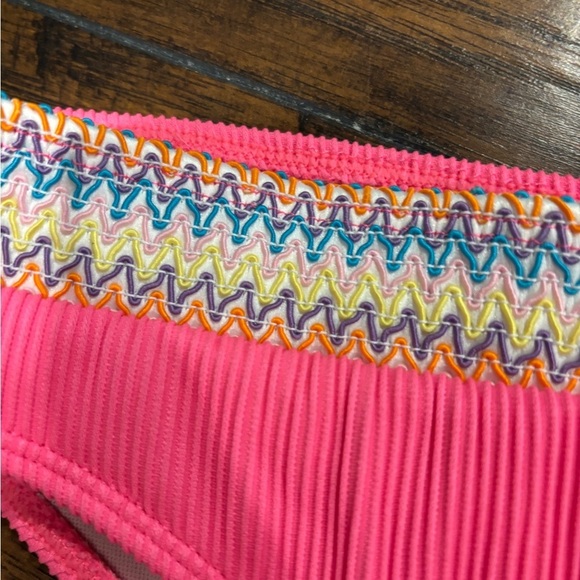 Pink Bikini Bottom Colorful Waistband Size L New NWOT - Picture 5 of 7